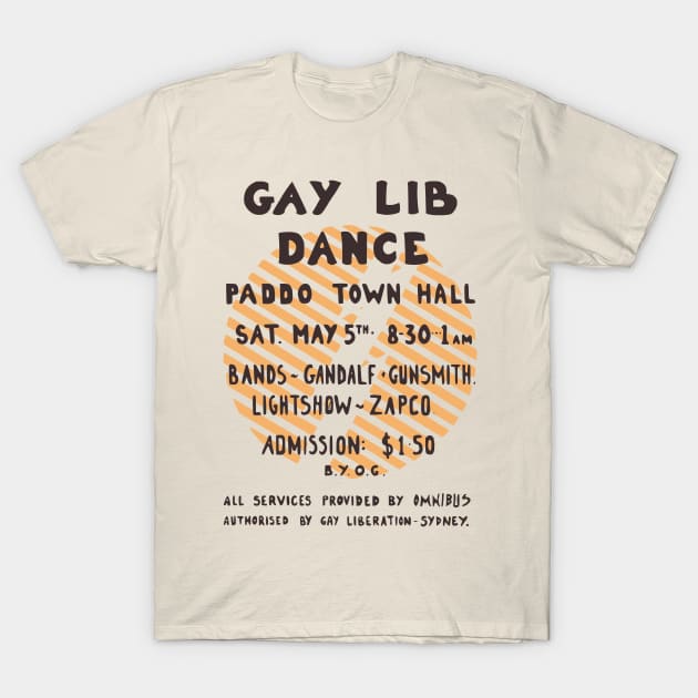 Gay Lib Dance (Vintage Australian Gay Liberation Poster) T-Shirt by SNAustralia